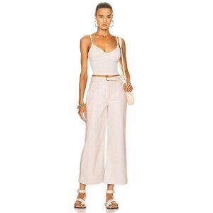 JONATHAN SIMKHAI STANDARD Vegan Judah Leather Pants in Bone 0 New Womens Trouser